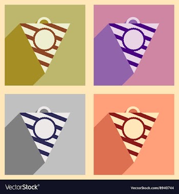 Concept flat icons with long shadow festive vector image