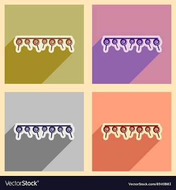 Concept flat icons with long shadow festive vector image