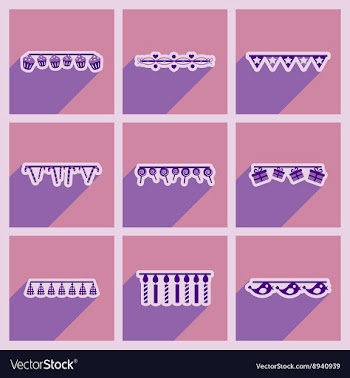 Concept flat icons with long shadow festive vector image