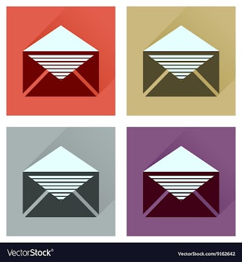 Concept flat icons with long shadow letter vector image