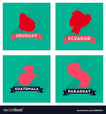Concept flat icons with long shadow maps countries vector image