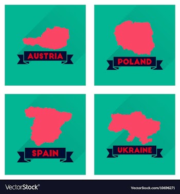 Concept flat icons with long shadow maps countries vector image