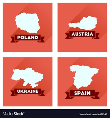 Concept flat icons with long shadow maps countries vector image