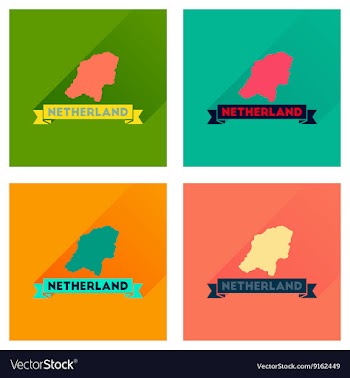 Concept flat icons with long shadow Netherlands vector image