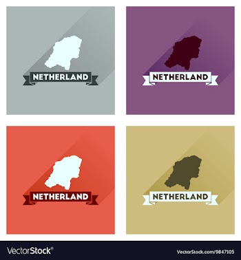 Concept flat icons with long shadow Netherlands vector image