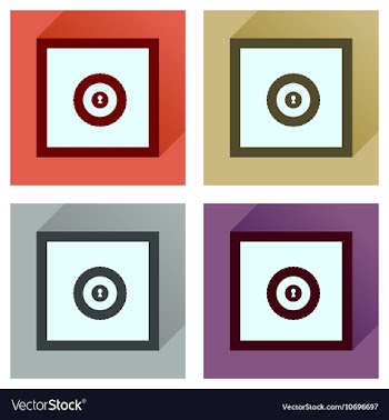 Concept flat icons with long shadow safe vector image