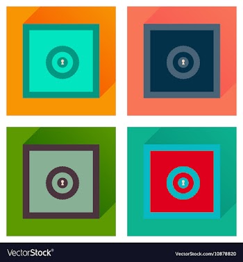 Concept flat icons with long shadow safe vector image