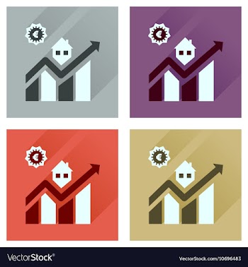 Concept flat icons with long shadow schedule of vector image