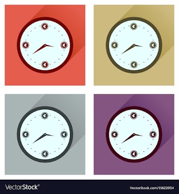 Concept flat icons with long shadow time is money vector image