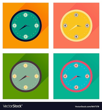 Concept flat icons with long shadow time is money vector image