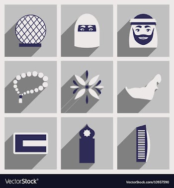 Concept flat icons with long shadow United Arab vector image