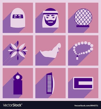 Concept flat icons with long shadow United Arab vector image