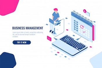Concept of business manager, schedule in calendar, mark important affair and event on the calendar Free Vector