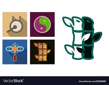 Concept of flat icons in chinese style and vector image
