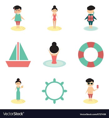 Concept of flat icons on white background people vector image