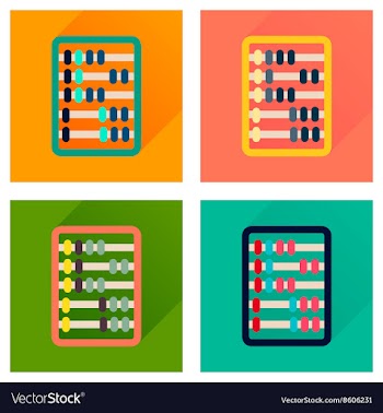 Concept of flat icons with long shadow abacus vector image