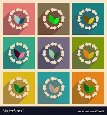 Concept of flat icons with long shadow arrow vector image