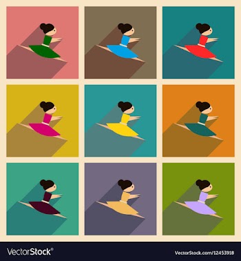 Concept of flat icons with long shadow ballet vector image