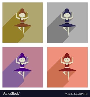 Concept of flat icons with long shadow ballet vector image