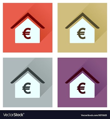 Concept of flat icons with long shadow Bank vector image