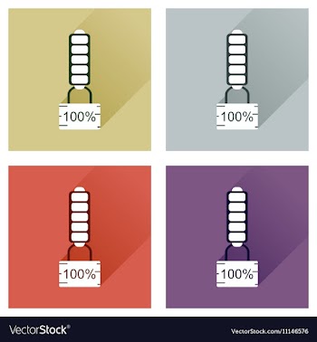 Concept of flat icons with long shadow battery vector image