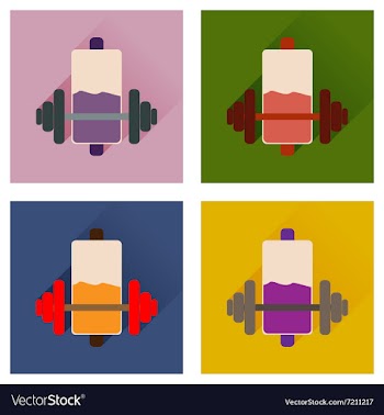 Concept of flat icons with long shadow battery vector image
