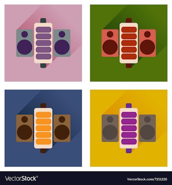 Concept of flat icons with long shadow battery vector image