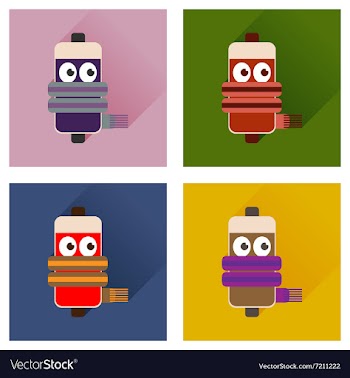 Concept of flat icons with long shadow battery vector image