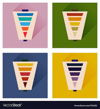 Concept of flat icons with long shadow battery vector image
