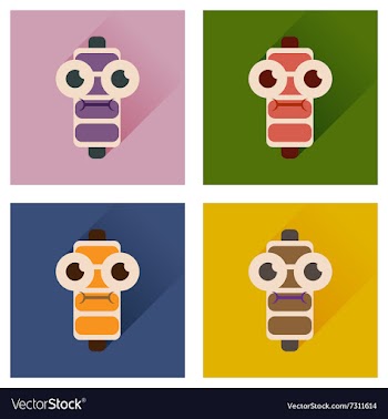 Concept of flat icons with long shadow battery vector image