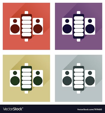 Concept of flat icons with long shadow battery vector image