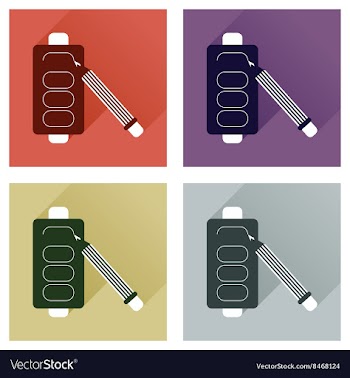 Concept of flat icons with long shadow battery vector image