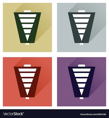 Concept of flat icons with long shadow battery vector image