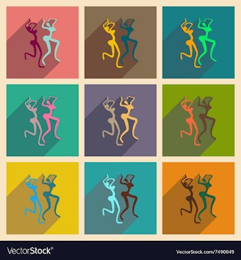 Concept of flat icons with long shadow Brazilian vector image