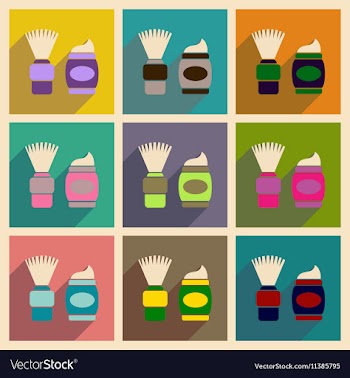 Concept of flat icons with long shadow brush vector image