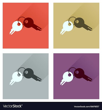 Concept of flat icons with long shadow bunch of vector image