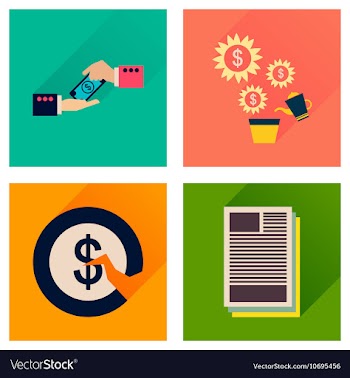 Concept of flat icons with long shadow business vector image