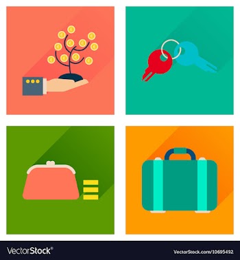 Concept of flat icons with long shadow business vector image