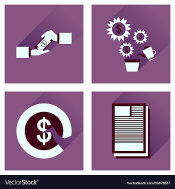 Concept of flat icons with long shadow business vector image