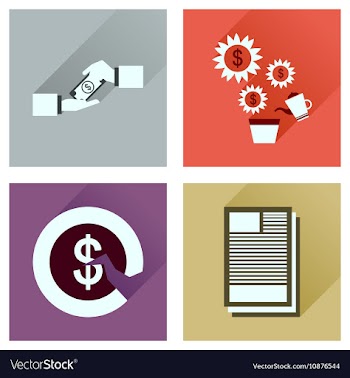 Concept of flat icons with long shadow business vector image