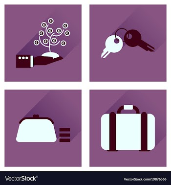 Concept of flat icons with long shadow business vector image