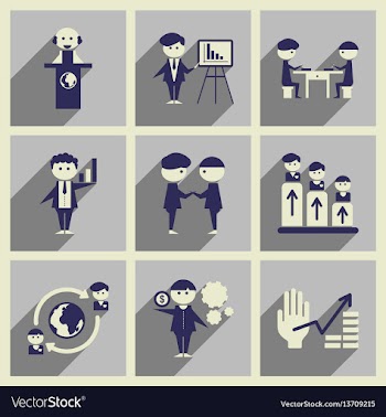 Concept of flat icons with long shadow business vector image