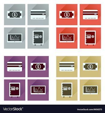 Concept of flat icons with long shadow business vector image