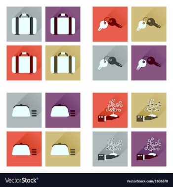 Concept of flat icons with long shadow business vector image