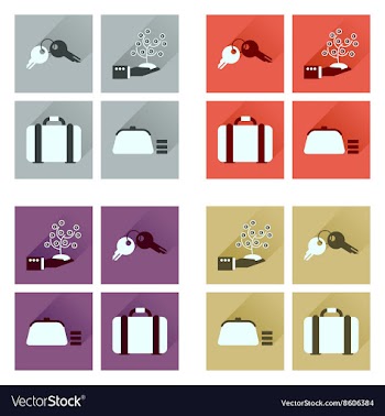 Concept of flat icons with long shadow business vector image