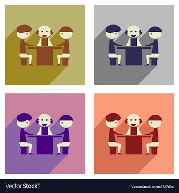 Concept of flat icons with long shadow business vector image