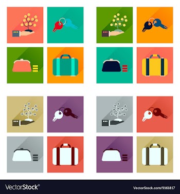 Concept of flat icons with long shadow business vector image