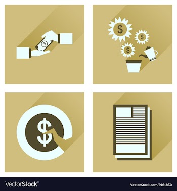 Concept of flat icons with long shadow business vector image