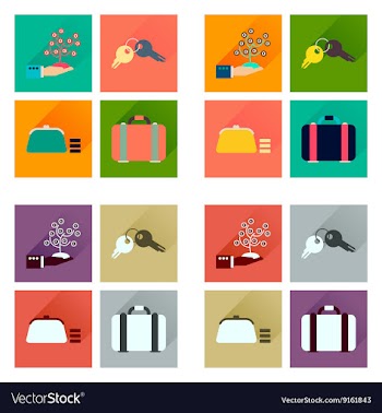Concept of flat icons with long shadow business vector image