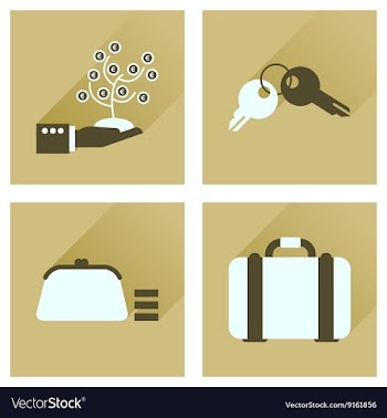 Concept of flat icons with long shadow business vector image